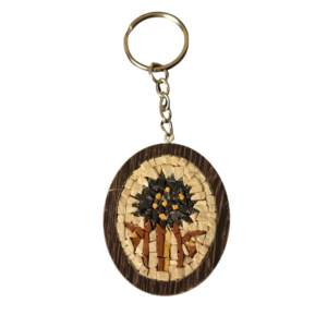 Madaba Tree Mosaic Keychain – Handmade with Natural Stone
