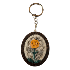 Handmade Yellow Rose Mosaic Keychain