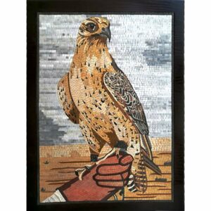 Majestic Spotted Falcon Mosaic Wall Art – 40 x 60 cm
