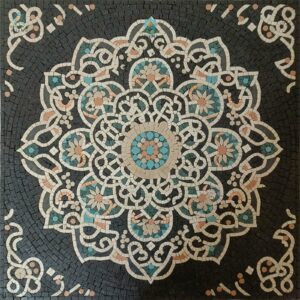 Geometrical Floral Mosaic Design for Floors and Wall