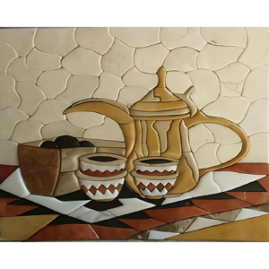 Large Arabic Coffee Pot Mosaic Artwork – 40 x 60 cm (Customizable)