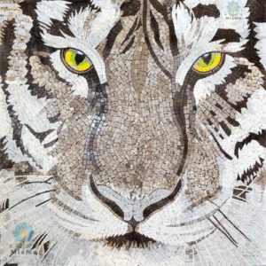 Tiger Mosaic Backsplash – Tiger Face Wall Art (50 x 50 cm)