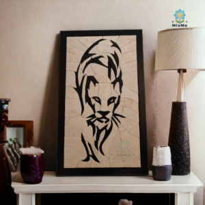 Black Tiger” Mosaic Artwork – 40×60 cm